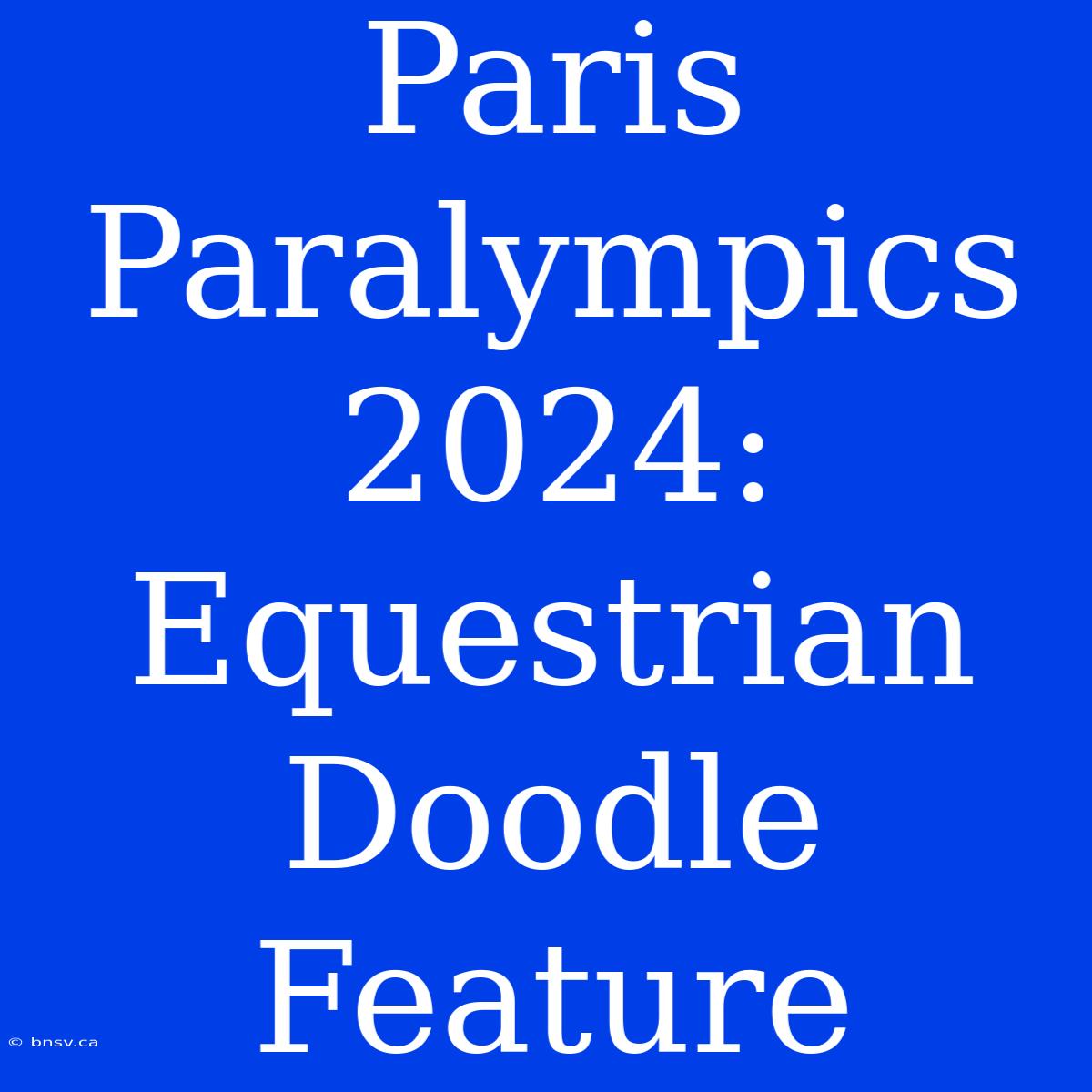 Paris Paralympics 2024: Equestrian Doodle Feature