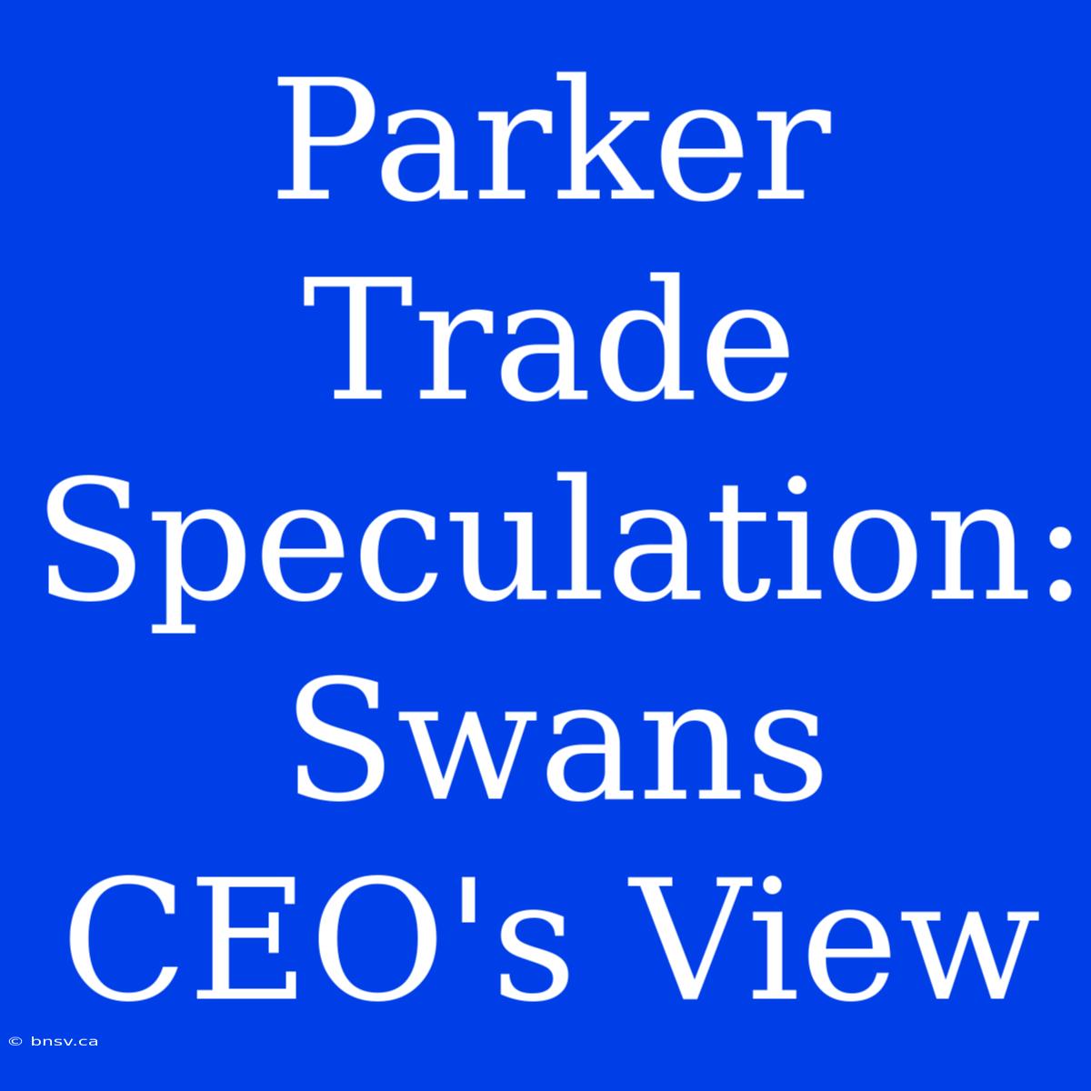 Parker Trade Speculation: Swans CEO's View