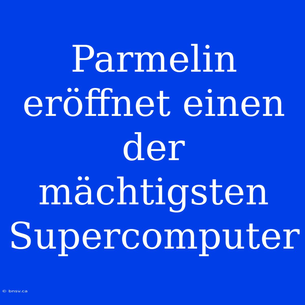 Parmelin Eröffnet Einen Der Mächtigsten Supercomputer