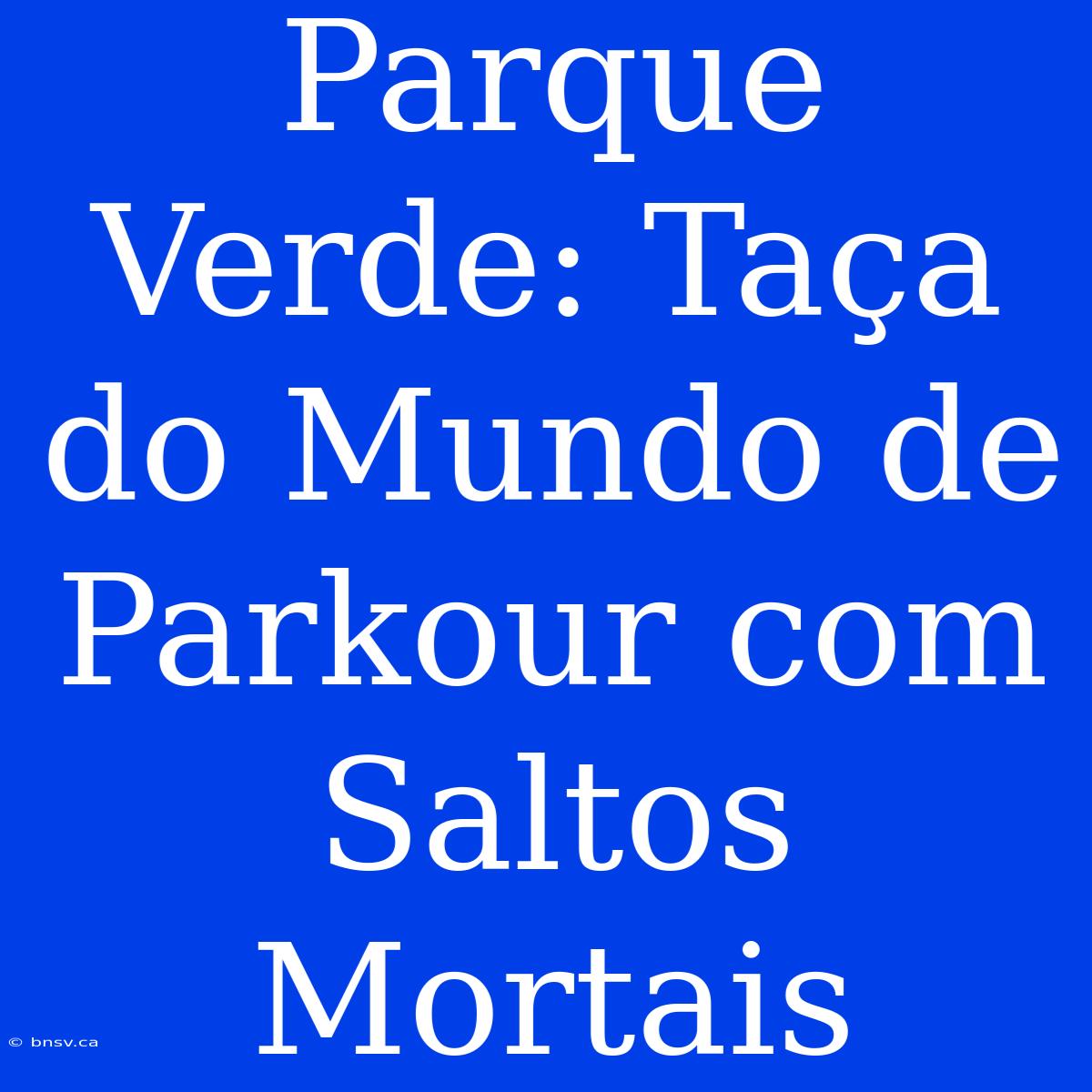 Parque Verde: Taça Do Mundo De Parkour Com Saltos Mortais