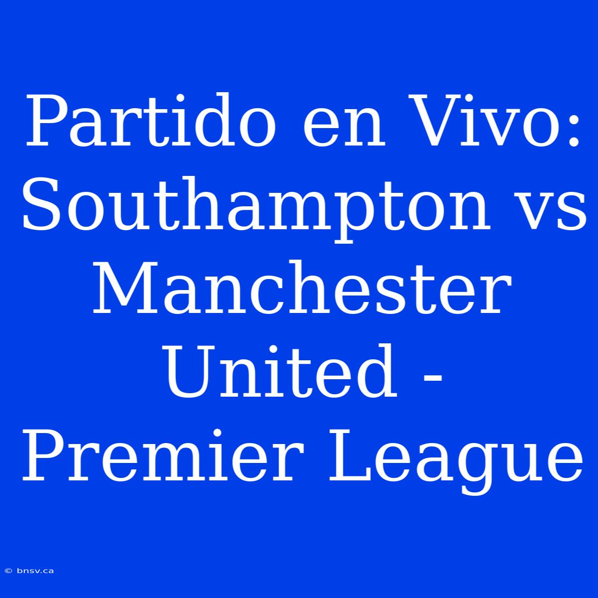 Partido En Vivo: Southampton Vs Manchester United - Premier League