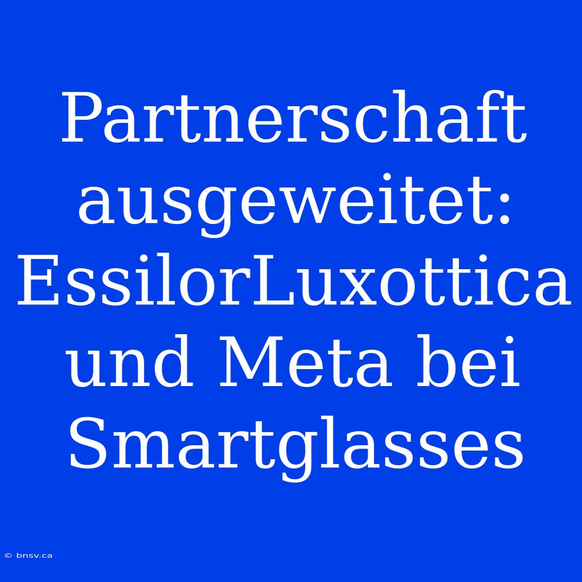 Partnerschaft Ausgeweitet: EssilorLuxottica Und Meta Bei Smartglasses