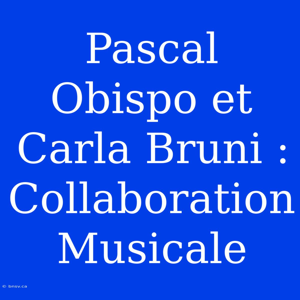 Pascal Obispo Et Carla Bruni : Collaboration Musicale