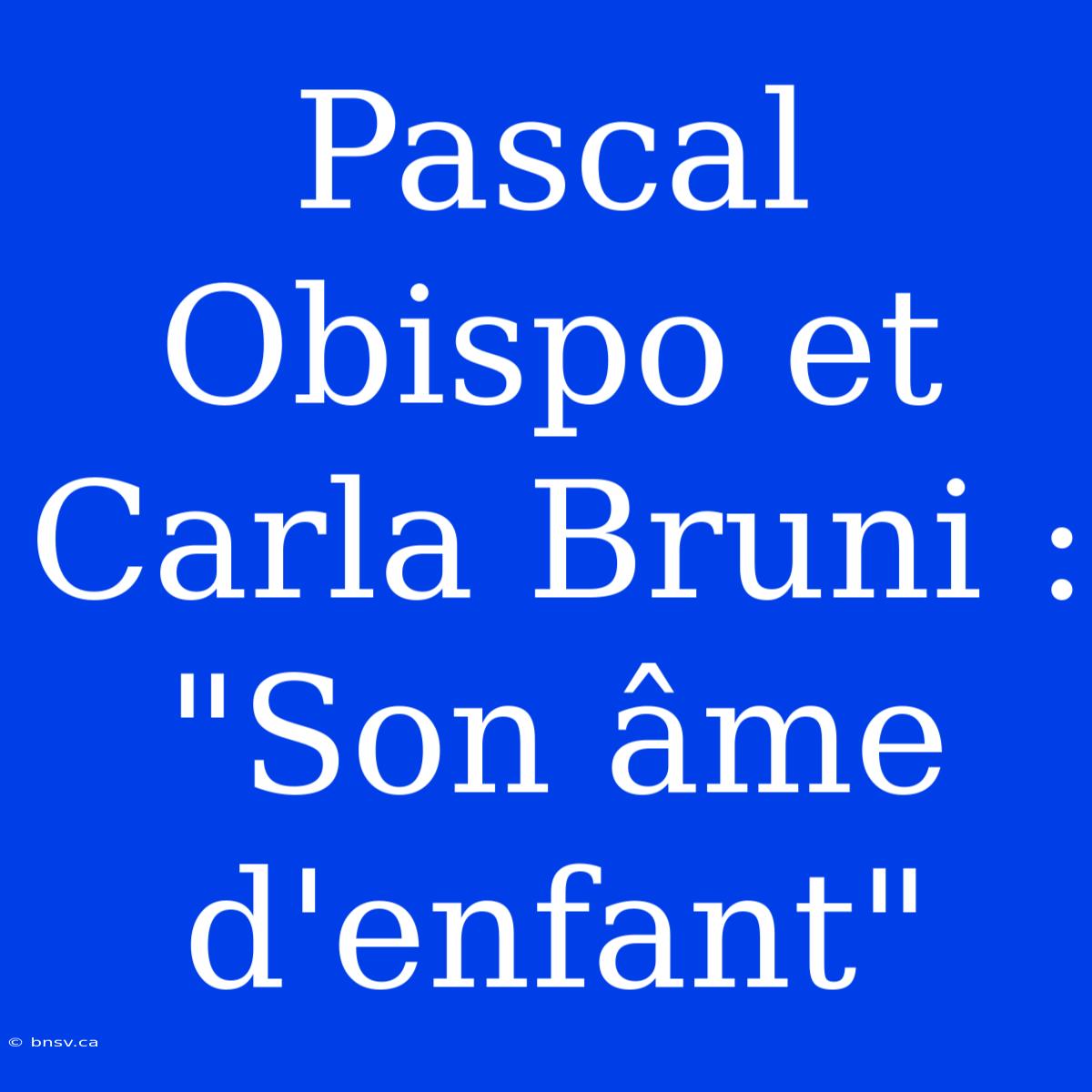 Pascal Obispo Et Carla Bruni : 