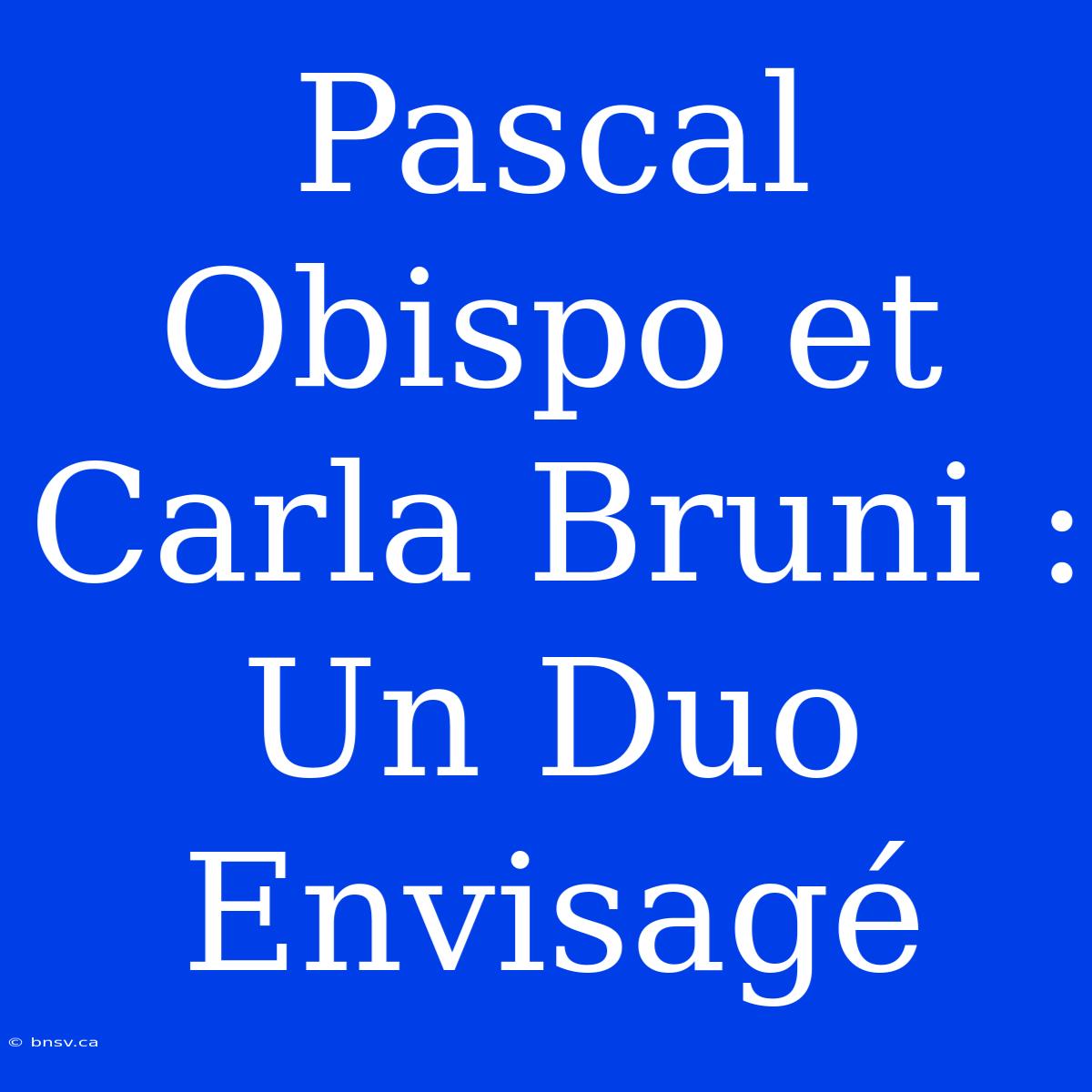 Pascal Obispo Et Carla Bruni : Un Duo Envisagé