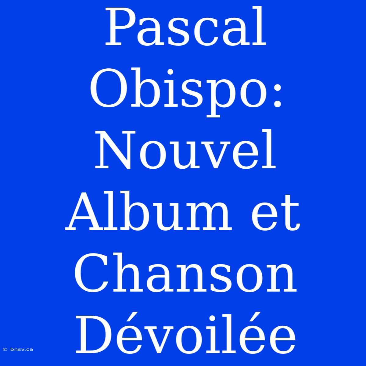 Pascal Obispo: Nouvel Album Et Chanson Dévoilée