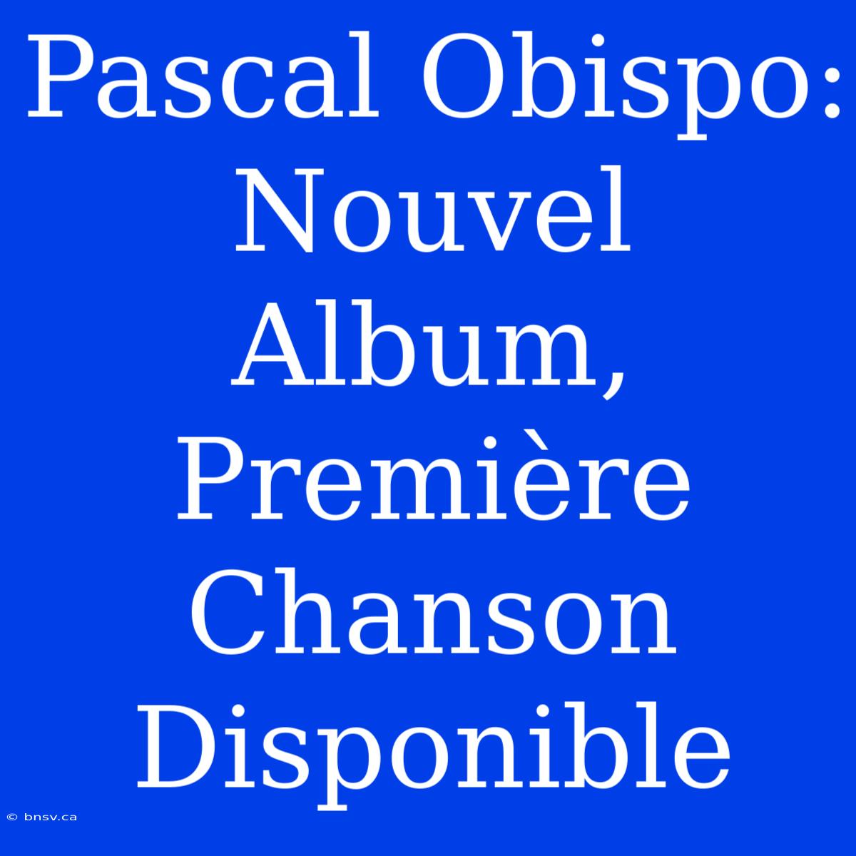 Pascal Obispo: Nouvel Album, Première Chanson Disponible