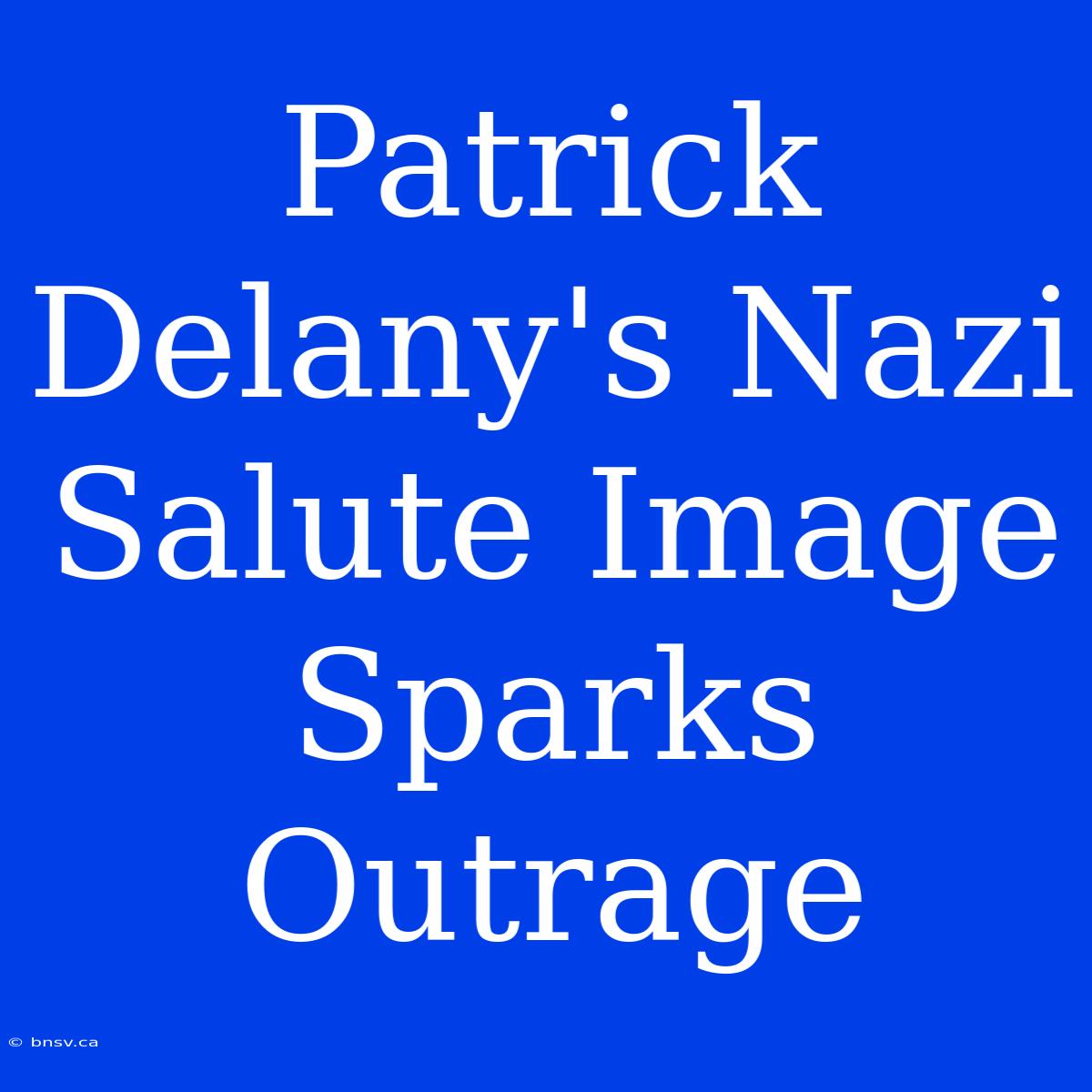 Patrick Delany's Nazi Salute Image Sparks Outrage