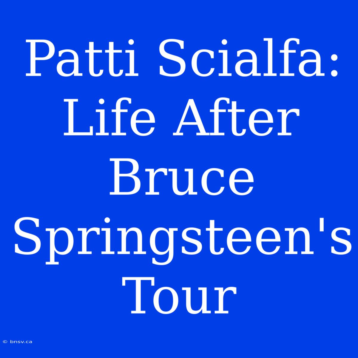 Patti Scialfa: Life After Bruce Springsteen's Tour