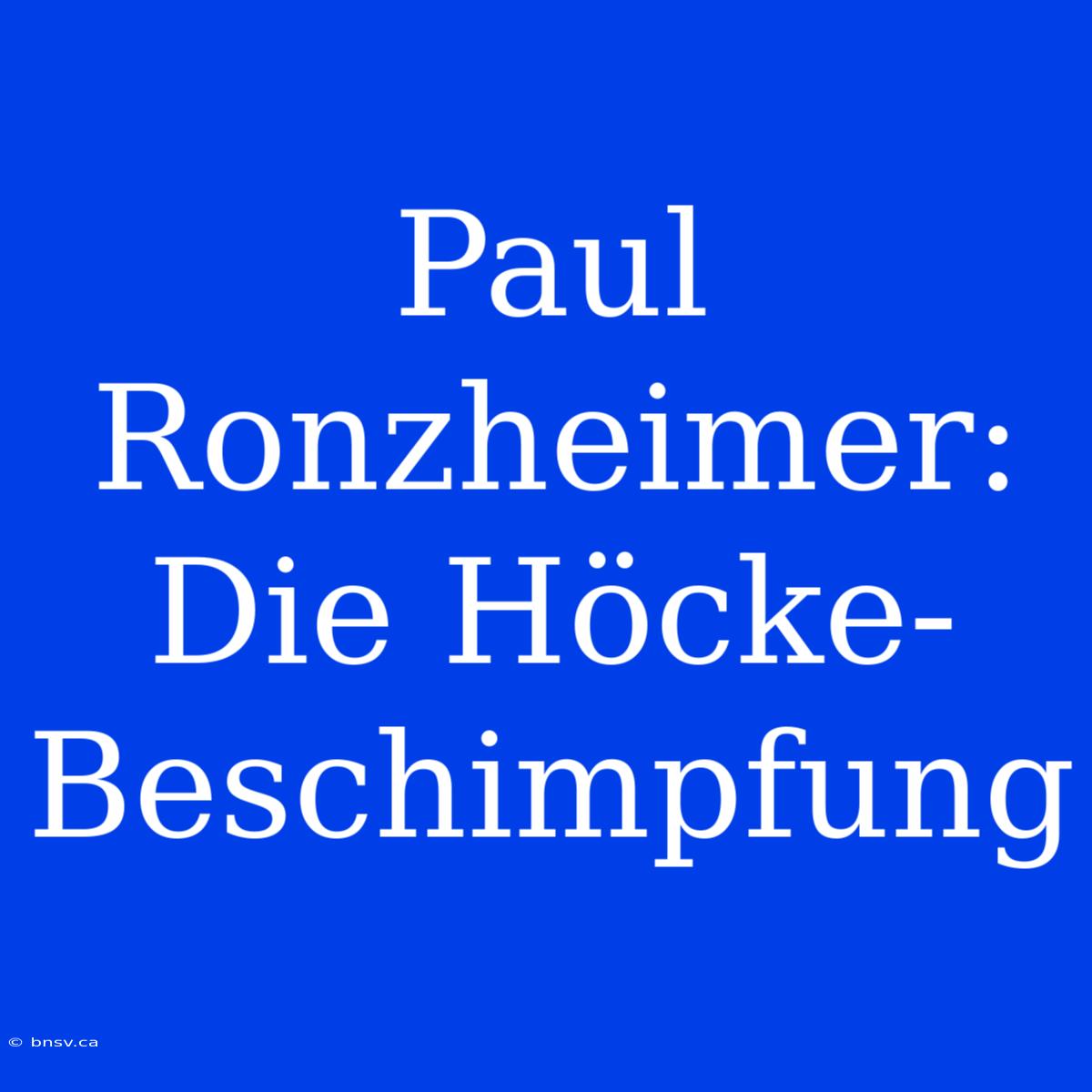 Paul Ronzheimer: Die Höcke-Beschimpfung