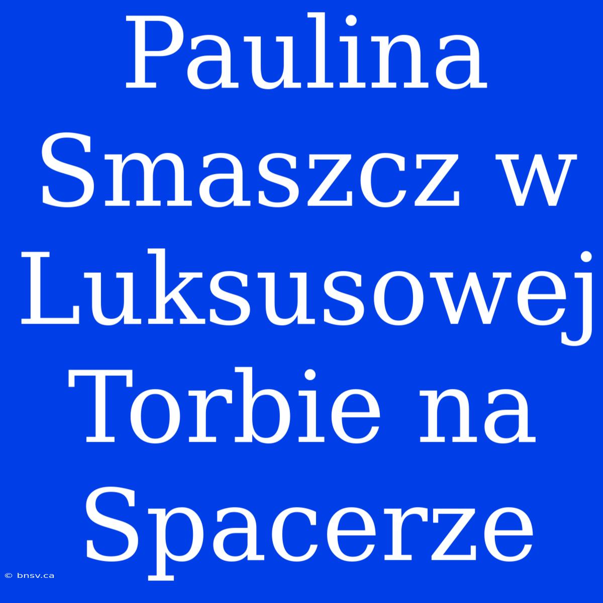 Paulina Smaszcz W Luksusowej Torbie Na Spacerze