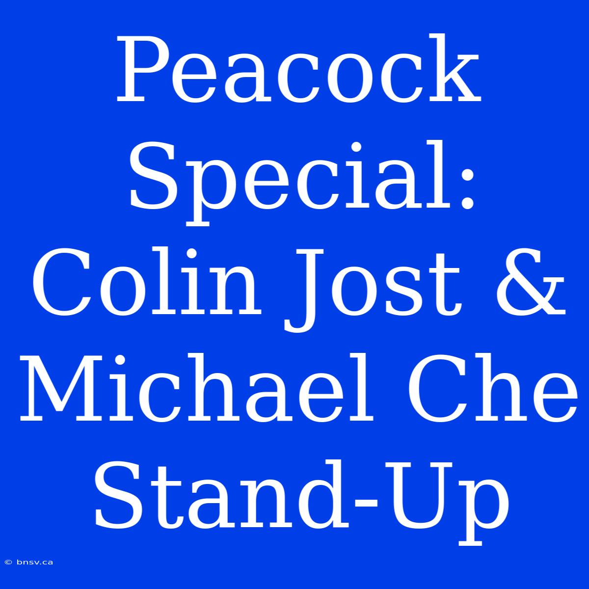 Peacock Special: Colin Jost & Michael Che Stand-Up