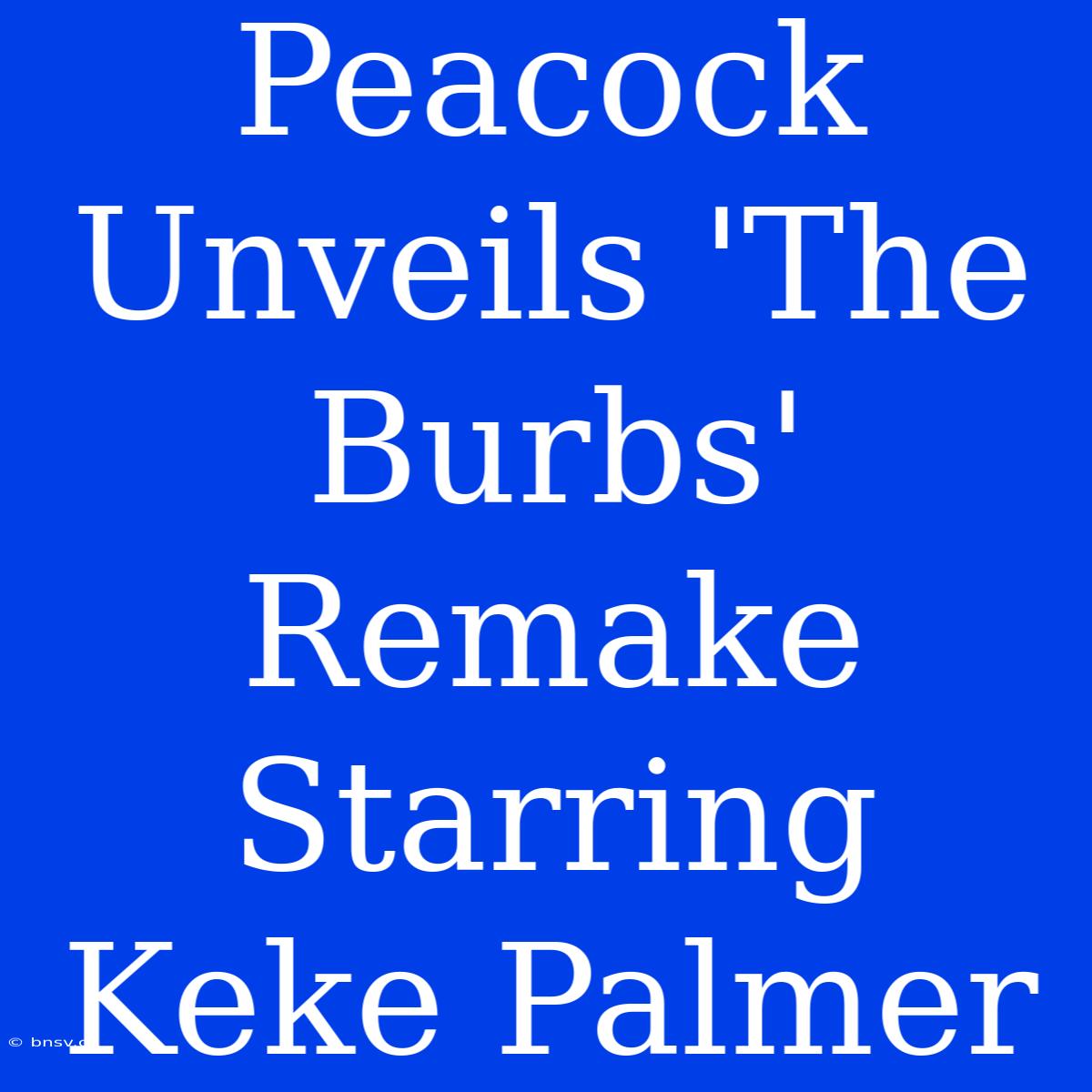 Peacock Unveils 'The Burbs' Remake Starring Keke Palmer