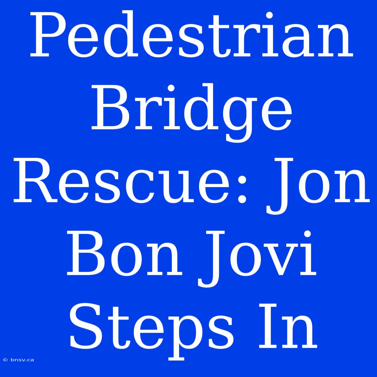 Pedestrian Bridge Rescue: Jon Bon Jovi Steps In