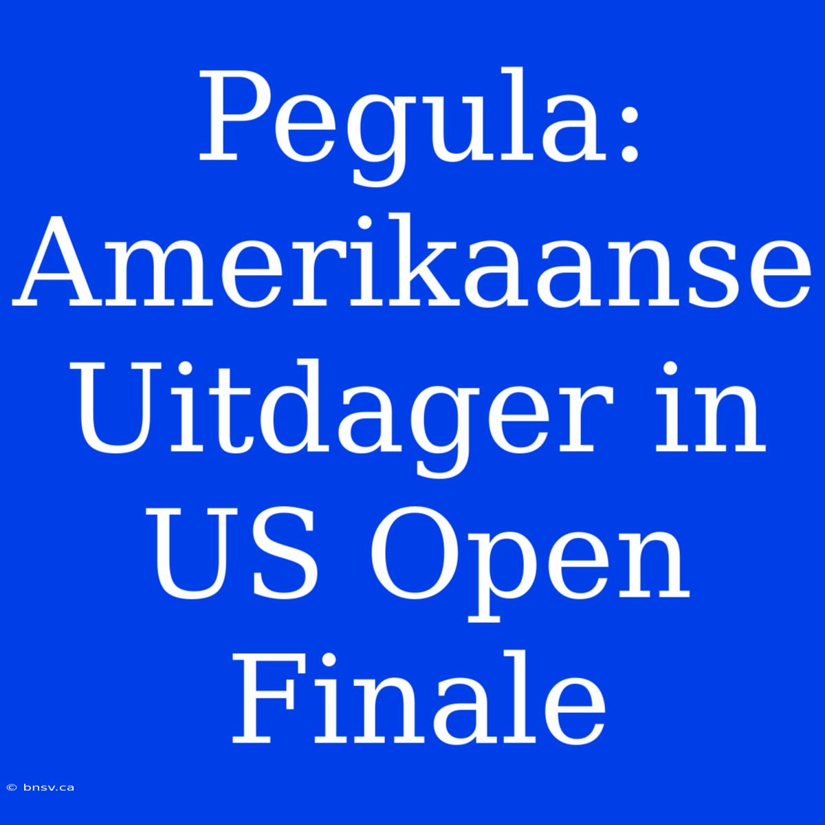 Pegula: Amerikaanse Uitdager In US Open Finale