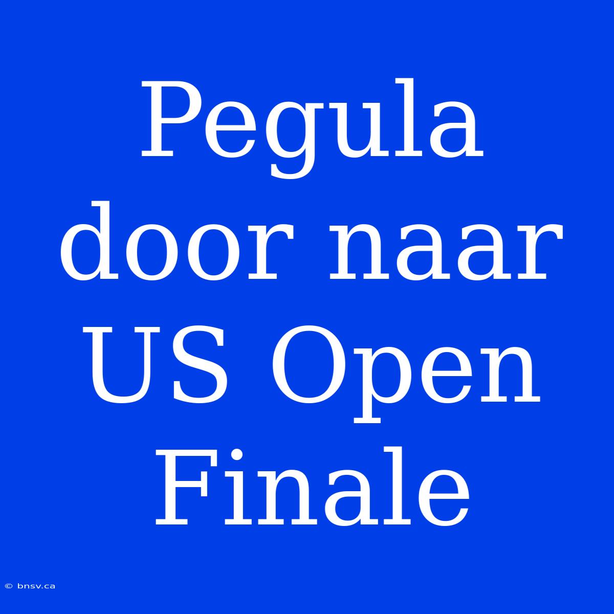 Pegula Door Naar US Open Finale