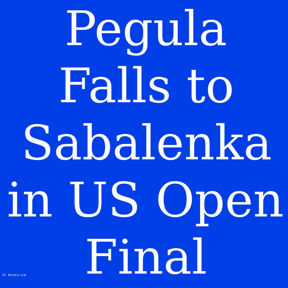 Pegula Falls To Sabalenka In US Open Final