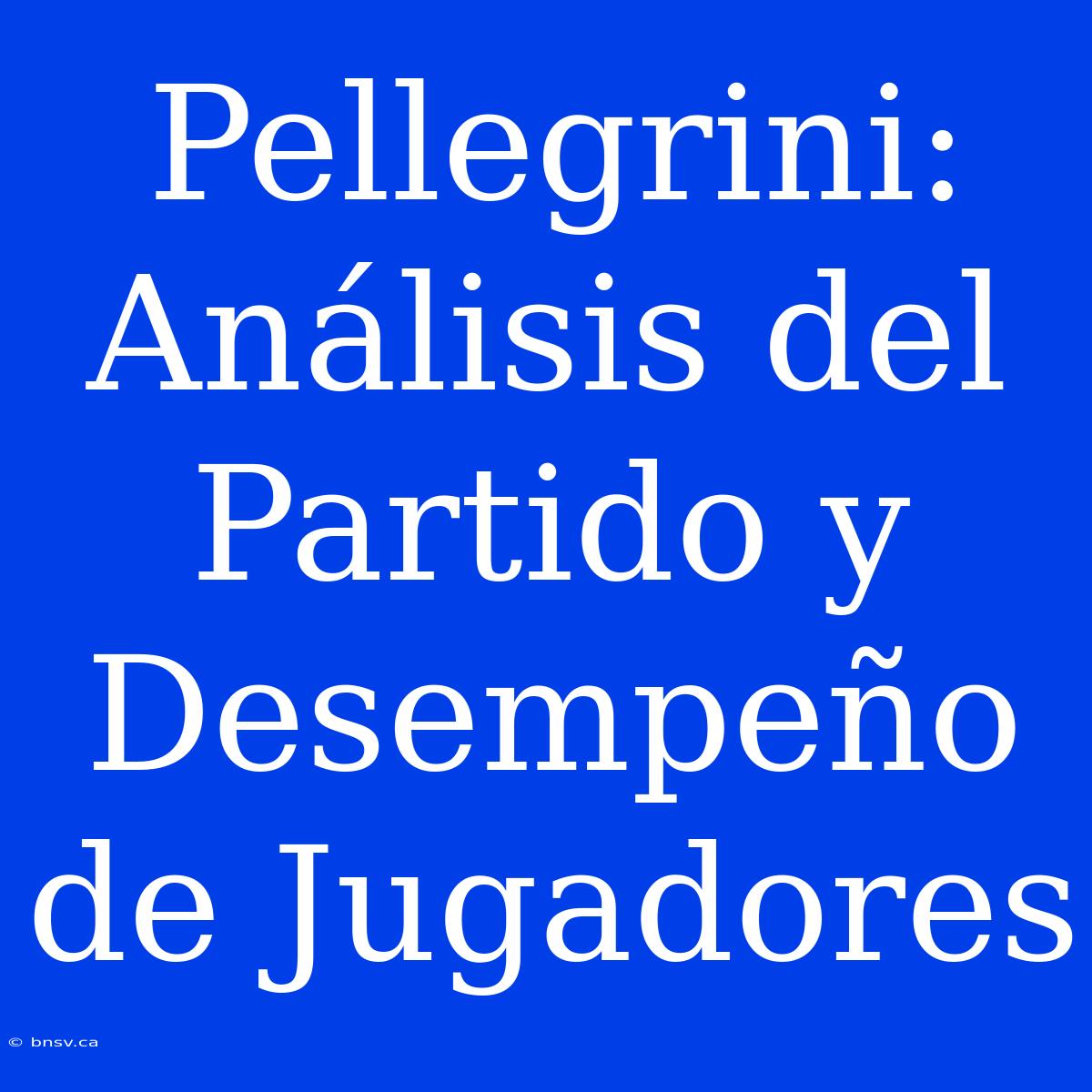 Pellegrini: Análisis Del Partido Y Desempeño De Jugadores