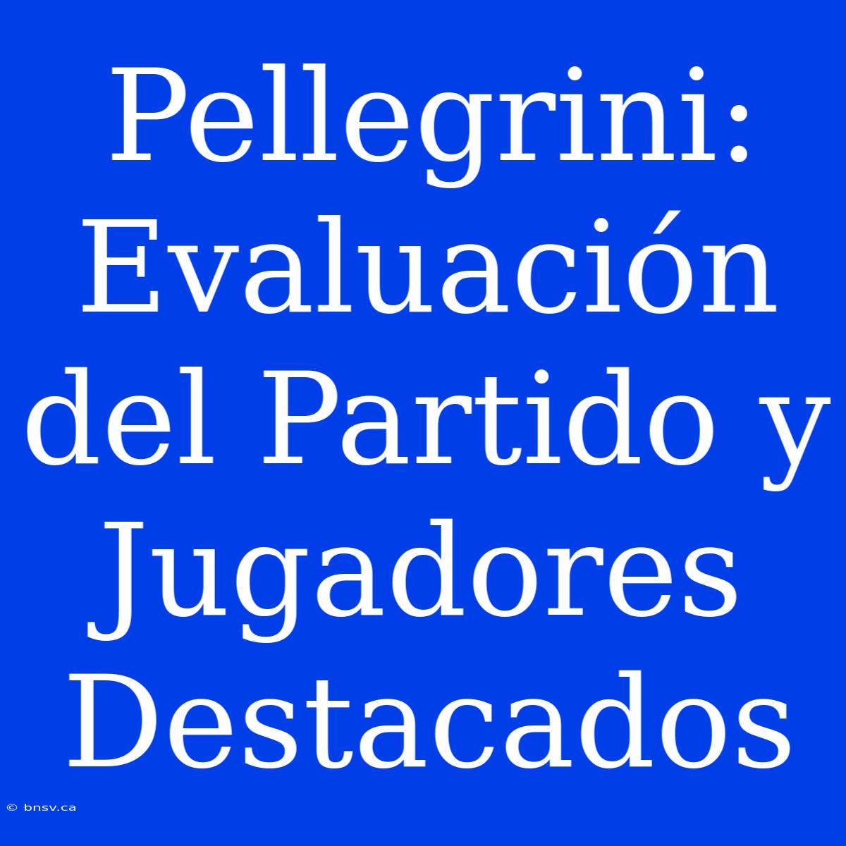 Pellegrini: Evaluación Del Partido Y Jugadores Destacados