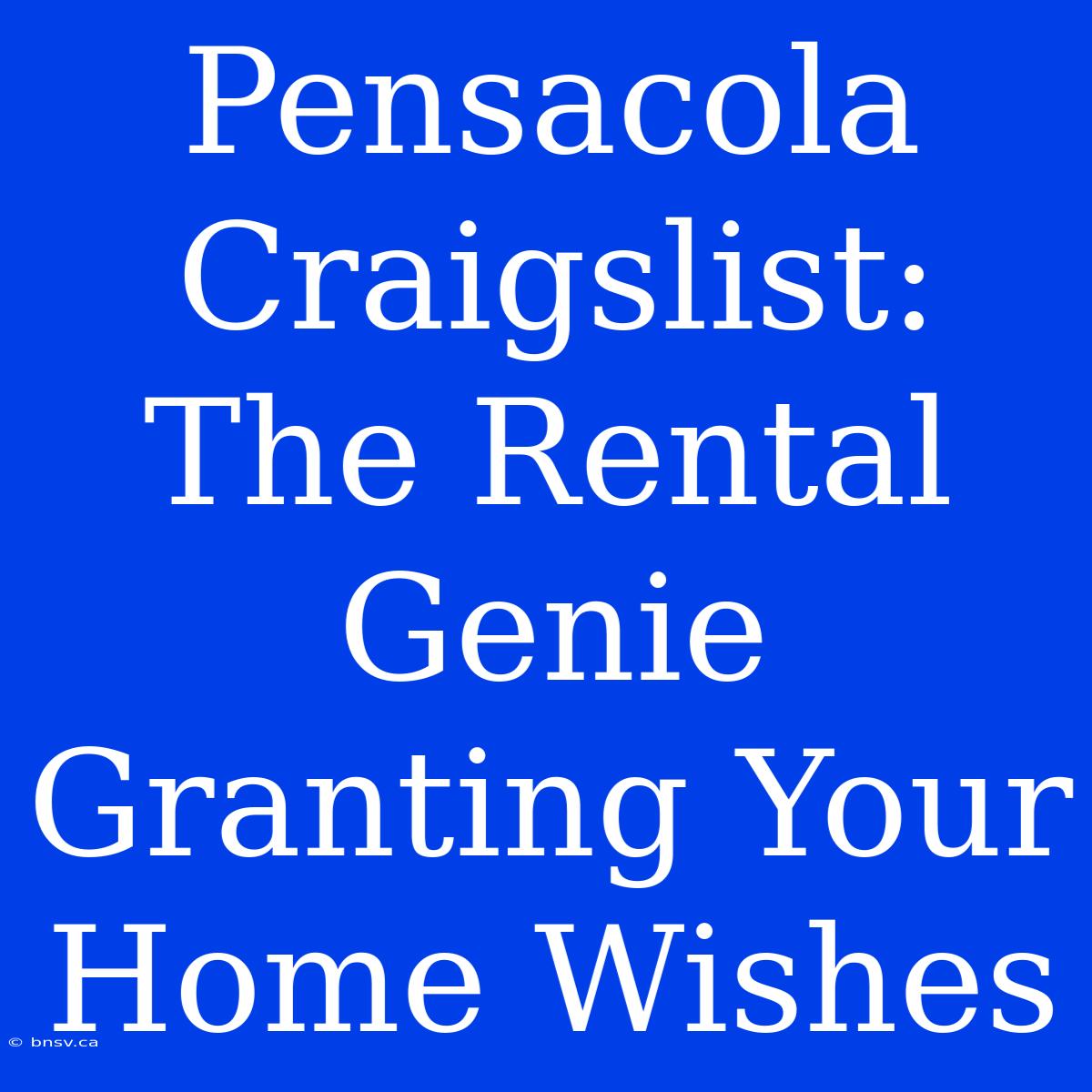 Pensacola Craigslist: The Rental Genie Granting Your Home Wishes