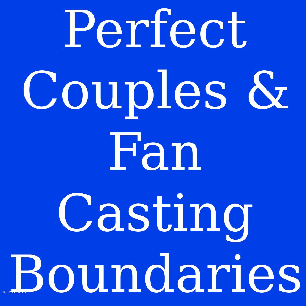 Perfect Couples & Fan Casting Boundaries