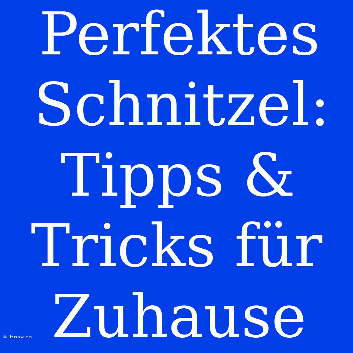 Perfektes Schnitzel: Tipps & Tricks Für Zuhause