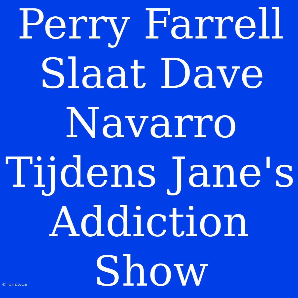 Perry Farrell Slaat Dave Navarro Tijdens Jane's Addiction Show