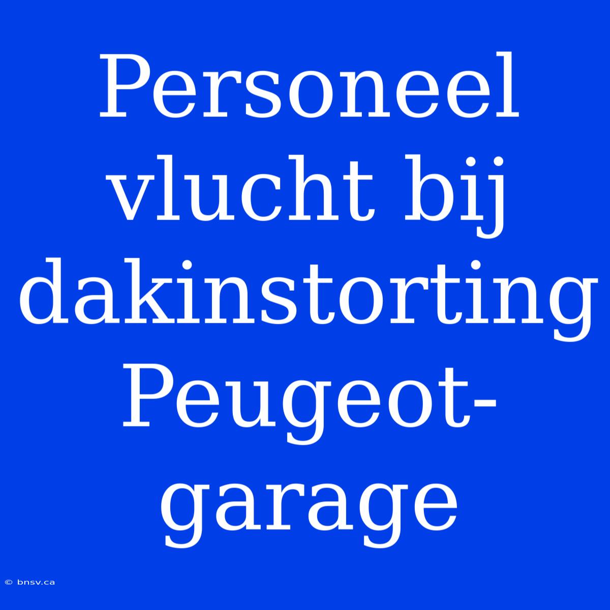 Personeel Vlucht Bij Dakinstorting Peugeot-garage