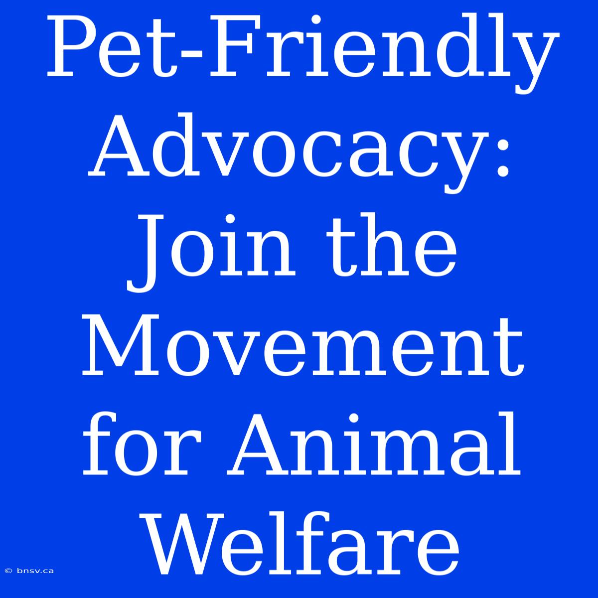 Pet-Friendly Advocacy: Join The Movement For Animal Welfare