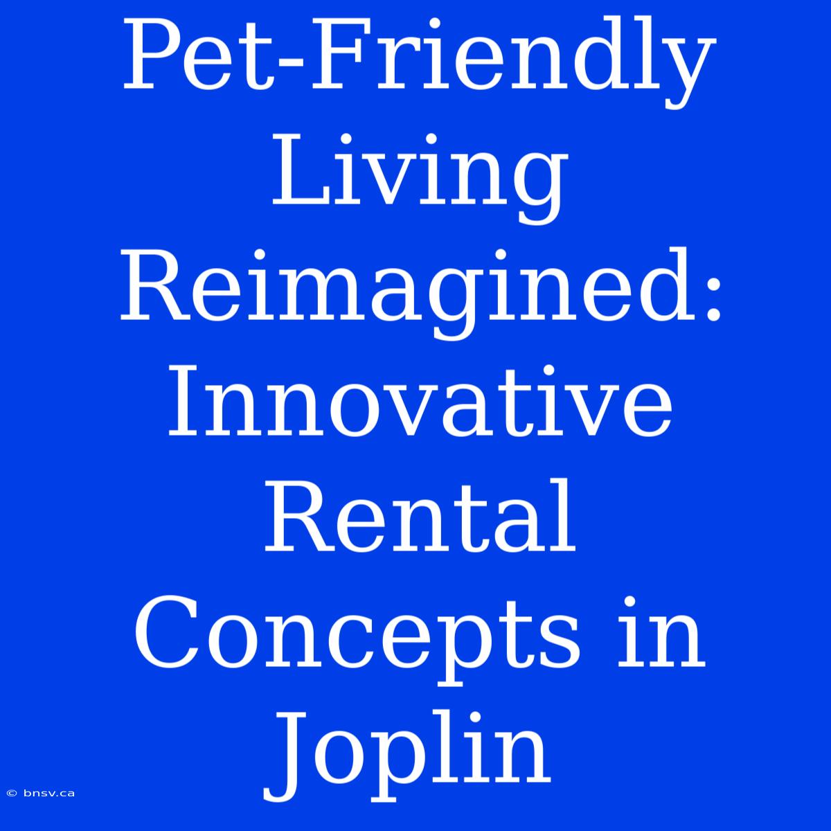 Pet-Friendly Living Reimagined: Innovative Rental Concepts In Joplin