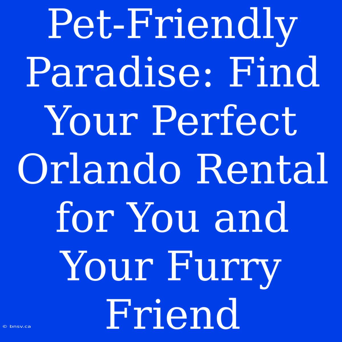 Pet-Friendly Paradise: Find Your Perfect Orlando Rental For You And Your Furry Friend