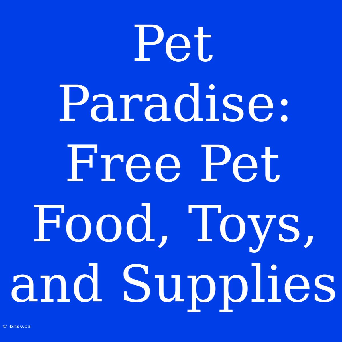 Pet Paradise: Free Pet Food, Toys, And Supplies