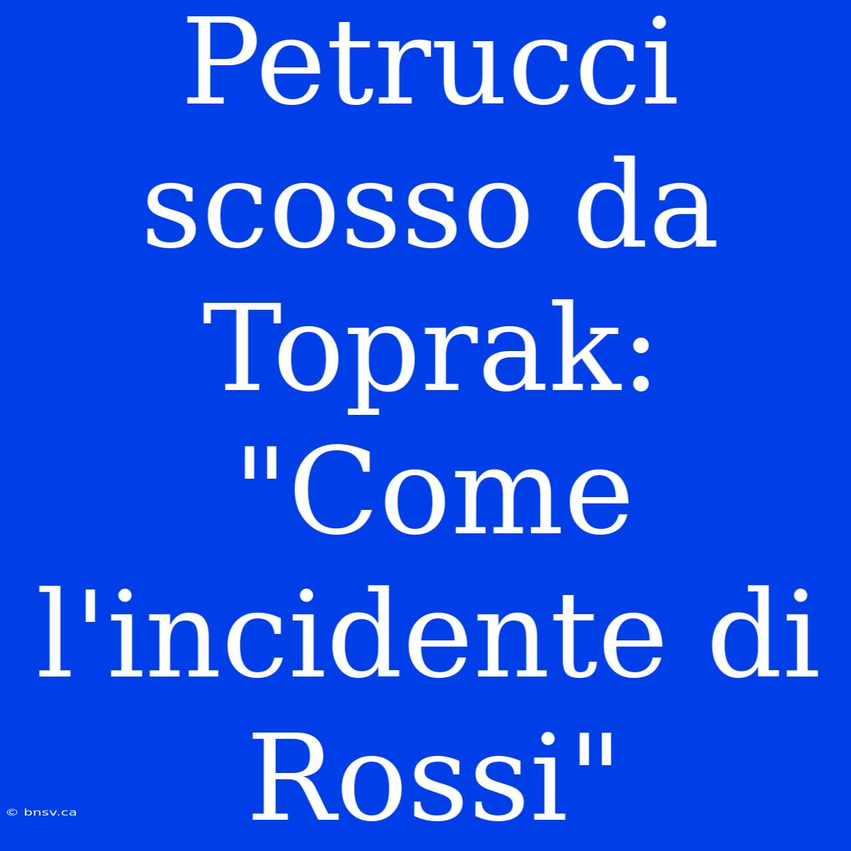 Petrucci Scosso Da Toprak: 