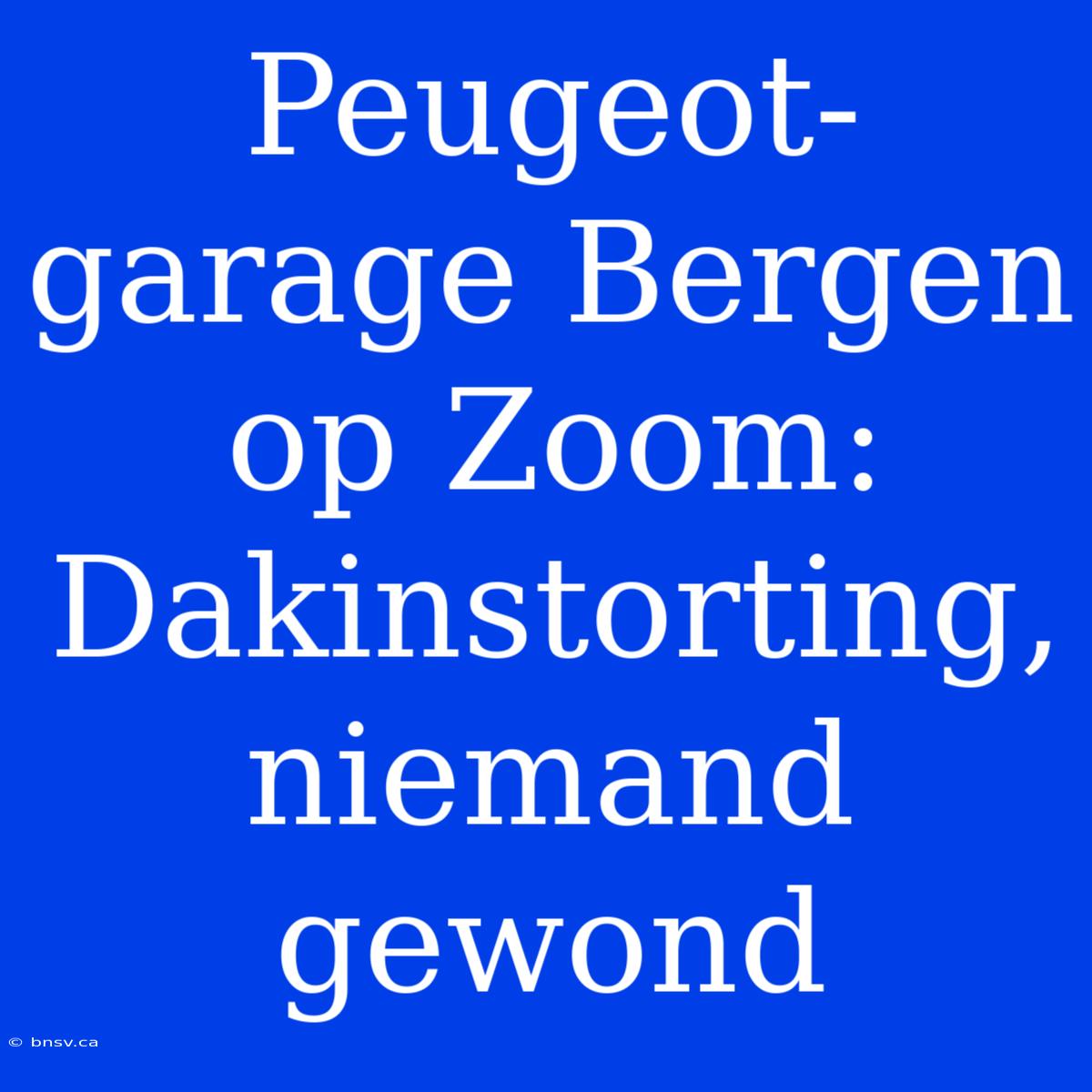 Peugeot-garage Bergen Op Zoom: Dakinstorting, Niemand Gewond