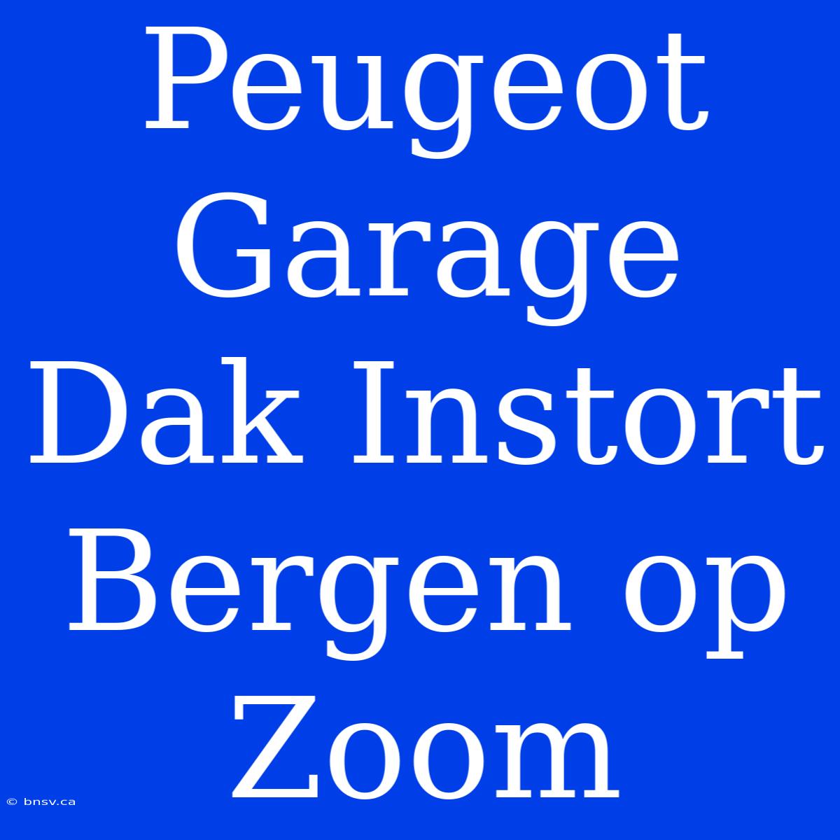 Peugeot Garage Dak Instort Bergen Op Zoom