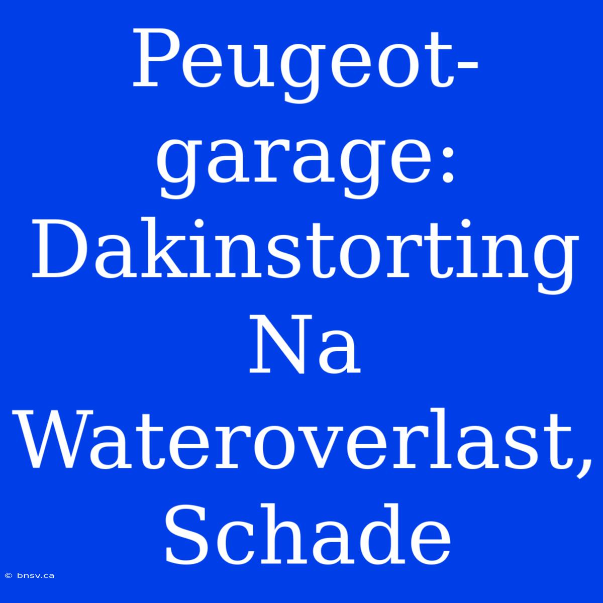 Peugeot-garage: Dakinstorting Na Wateroverlast, Schade