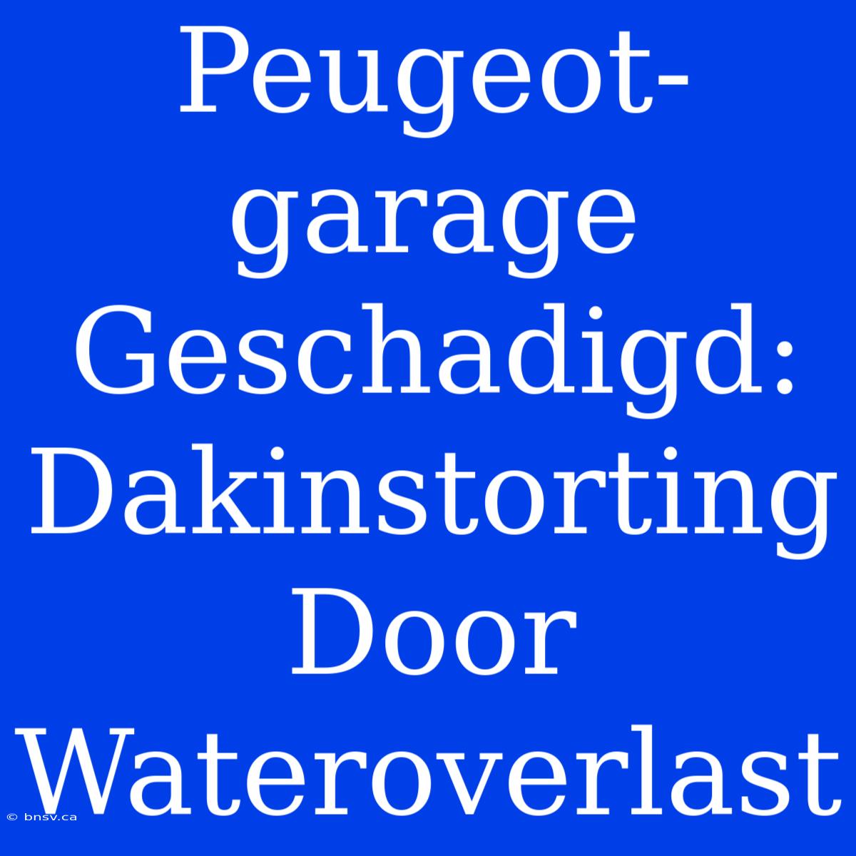 Peugeot-garage Geschadigd: Dakinstorting Door Wateroverlast