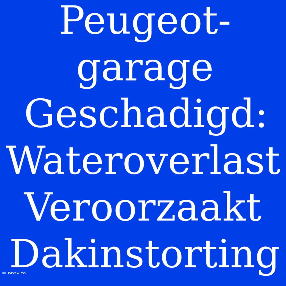 Peugeot-garage Geschadigd: Wateroverlast Veroorzaakt Dakinstorting