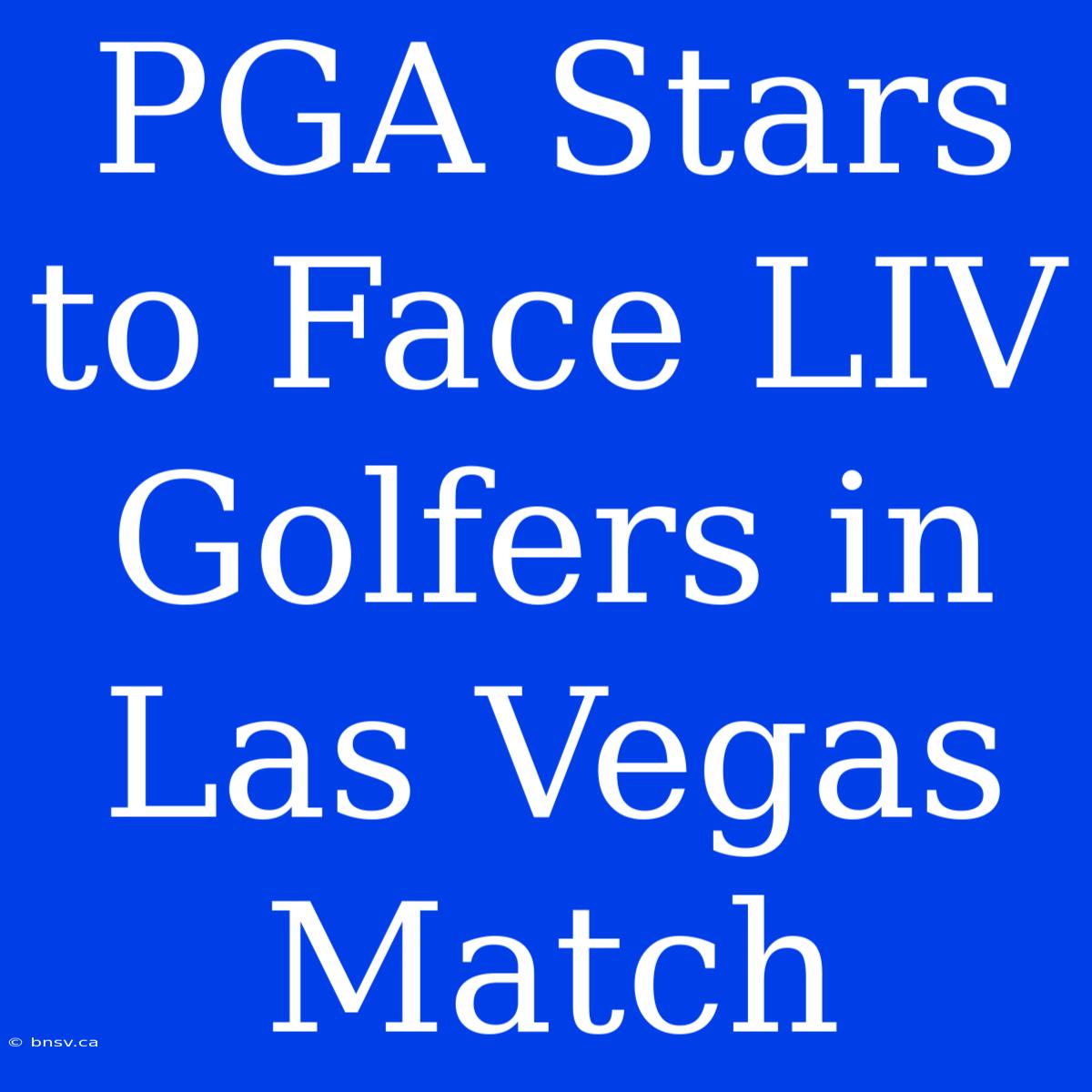 PGA Stars To Face LIV Golfers In Las Vegas Match