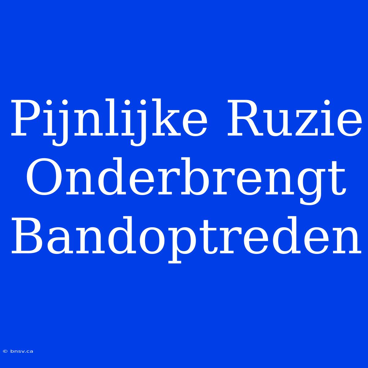 Pijnlijke Ruzie Onderbrengt Bandoptreden