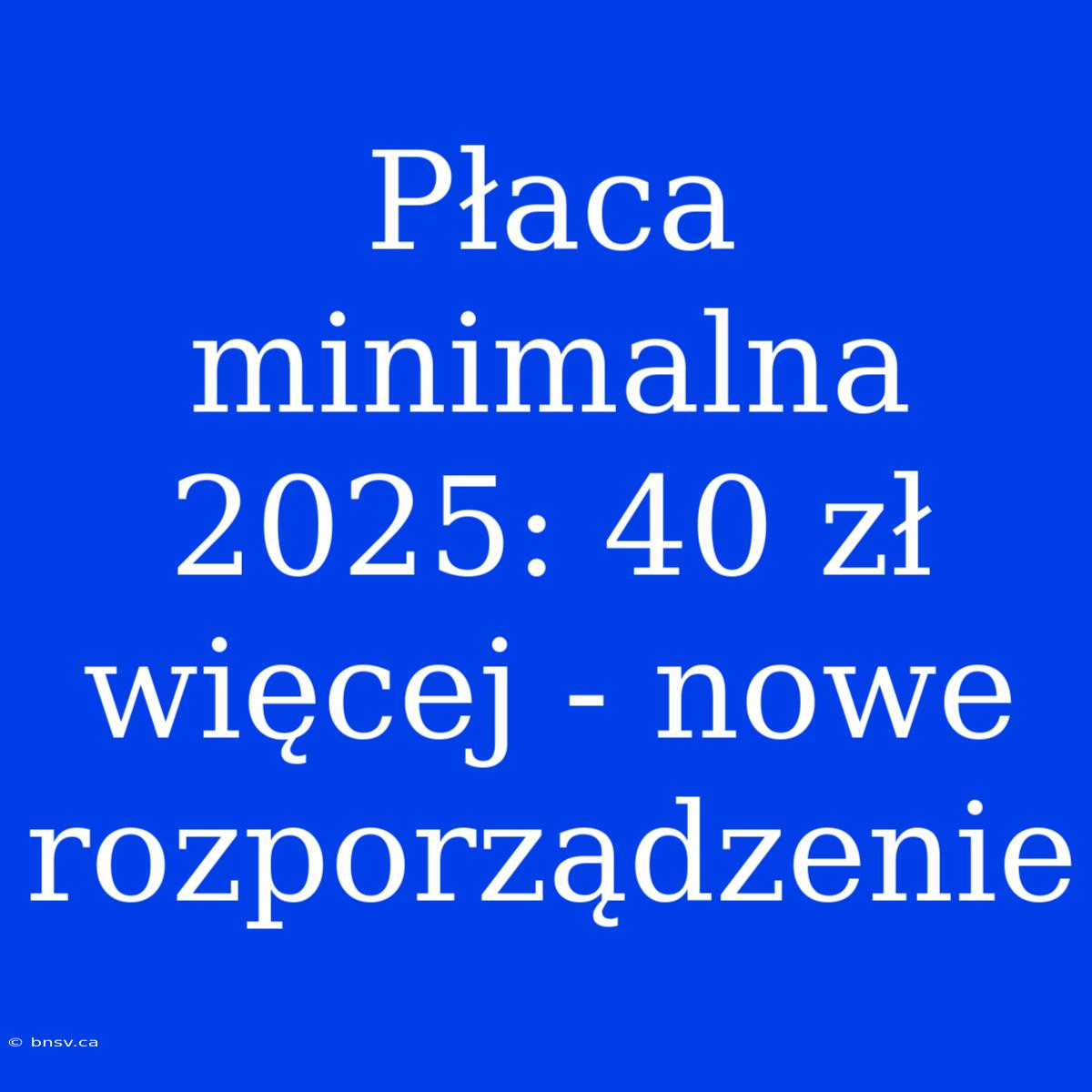 Płaca Minimalna 2025: 40 Zł Więcej - Nowe Rozporządzenie