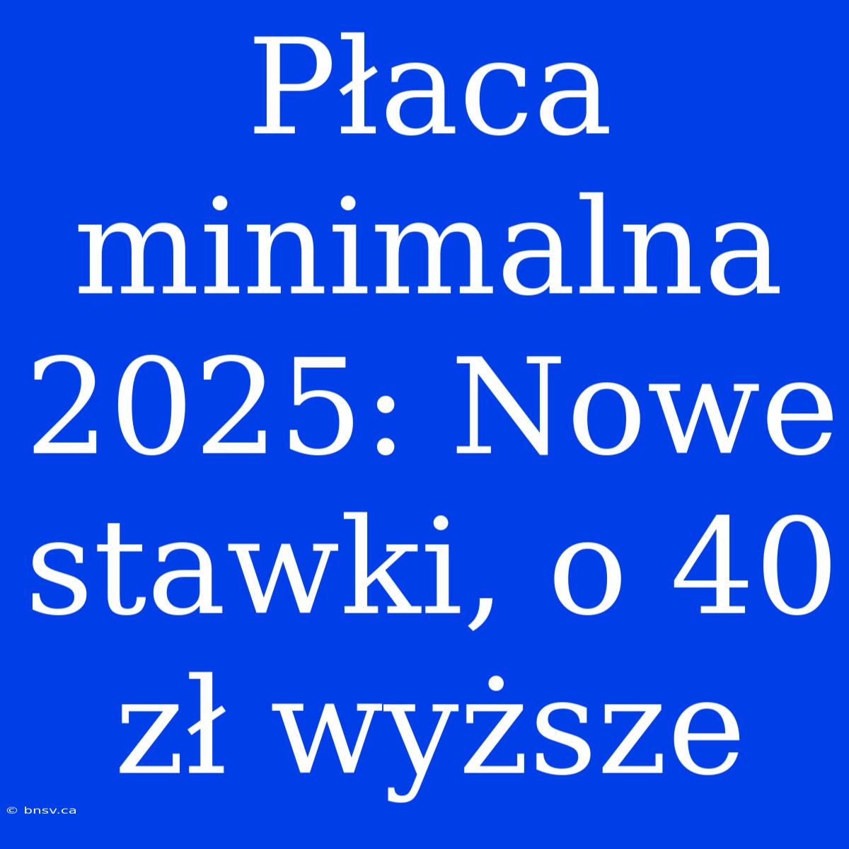 Płaca Minimalna 2025: Nowe Stawki, O 40 Zł Wyższe