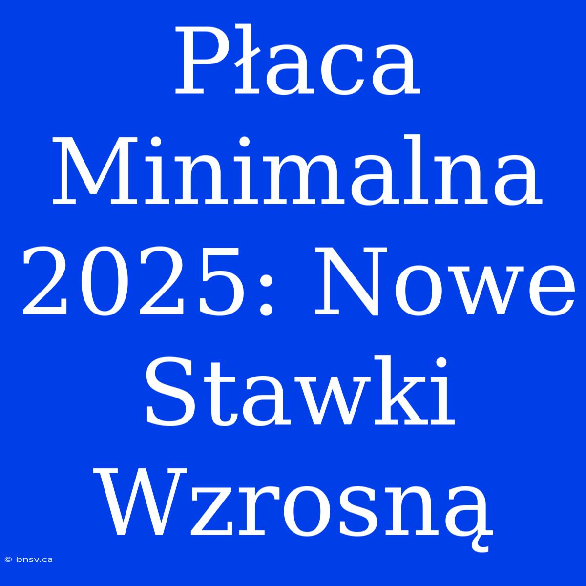 Płaca Minimalna 2025: Nowe Stawki Wzrosną