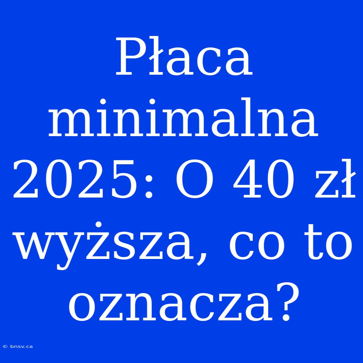 Płaca Minimalna 2025: O 40 Zł Wyższa, Co To Oznacza?