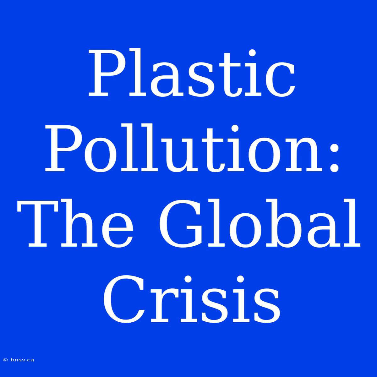 Plastic Pollution: The Global Crisis