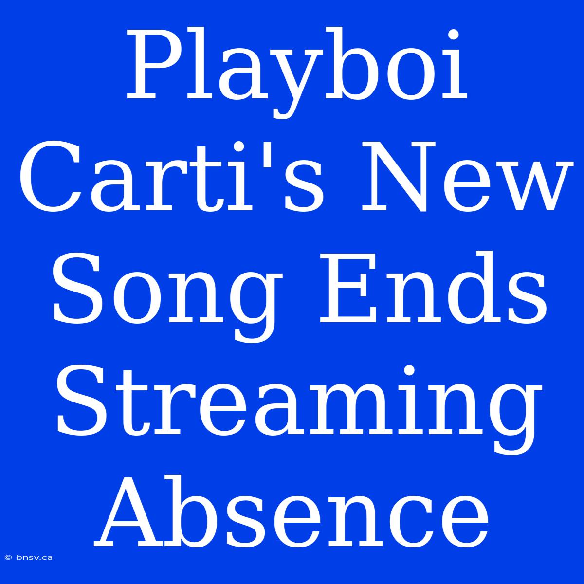 Playboi Carti's New Song Ends Streaming Absence