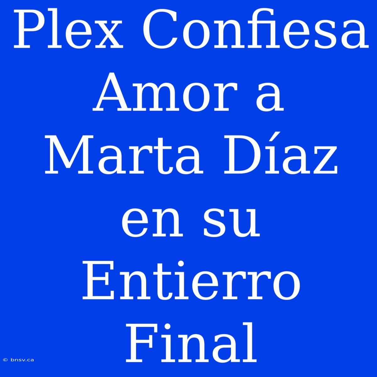 Plex Confiesa Amor A Marta Díaz En Su Entierro Final