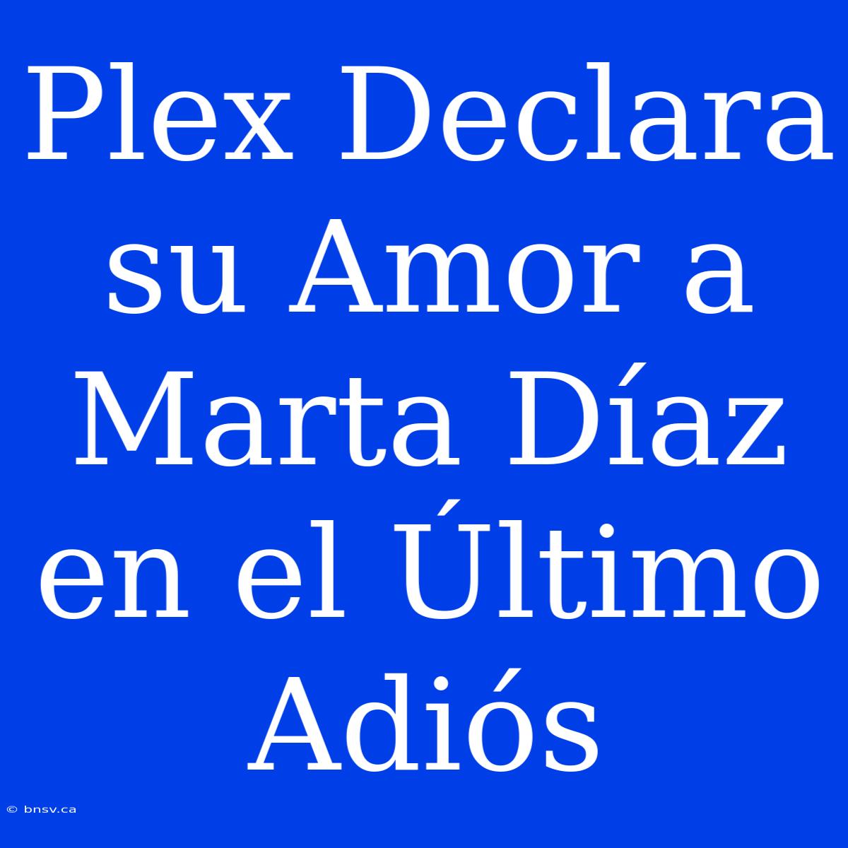 Plex Declara Su Amor A Marta Díaz En El Último Adiós