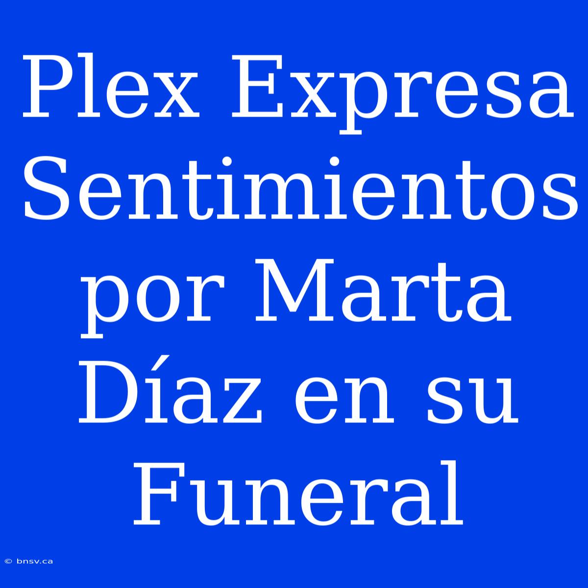 Plex Expresa Sentimientos Por Marta Díaz En Su Funeral