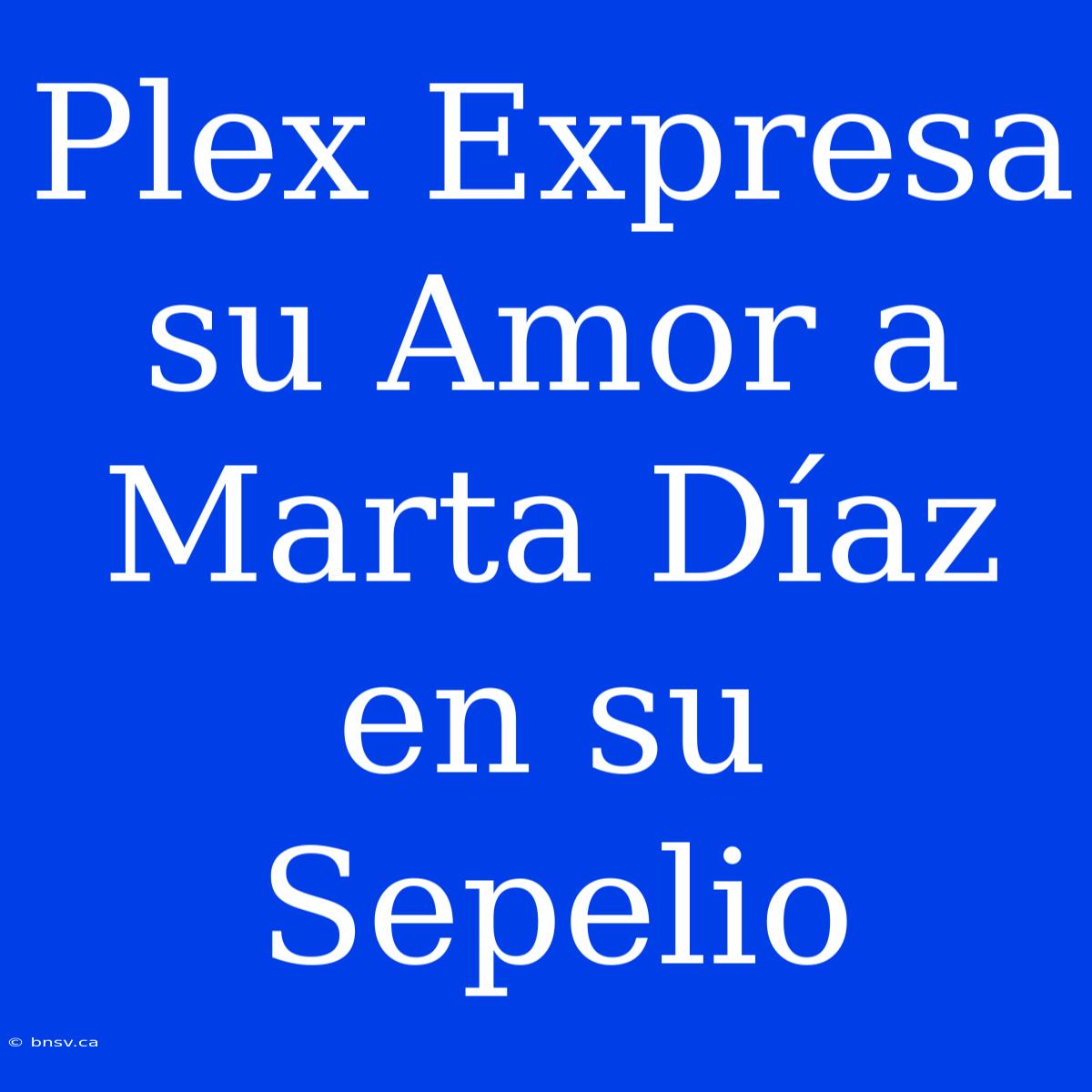 Plex Expresa Su Amor A Marta Díaz En Su Sepelio